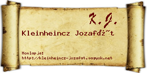 Kleinheincz Jozafát névjegykártya